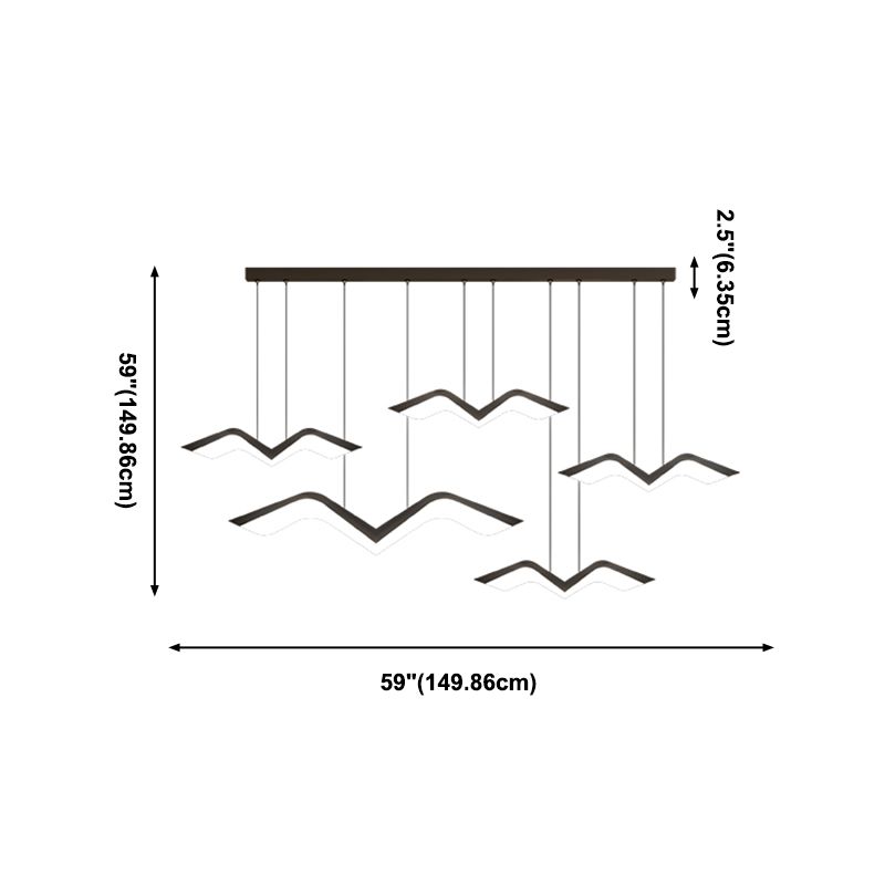 Nordic Style Seagull Shape Island Light Black LED Island Light pour la chambre