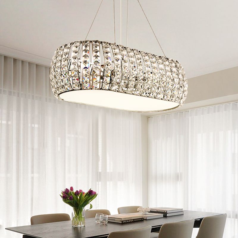 Láser Corte de lámpara de techo tradición Clear Crystal 6 cabezas de oro suspensión Luz