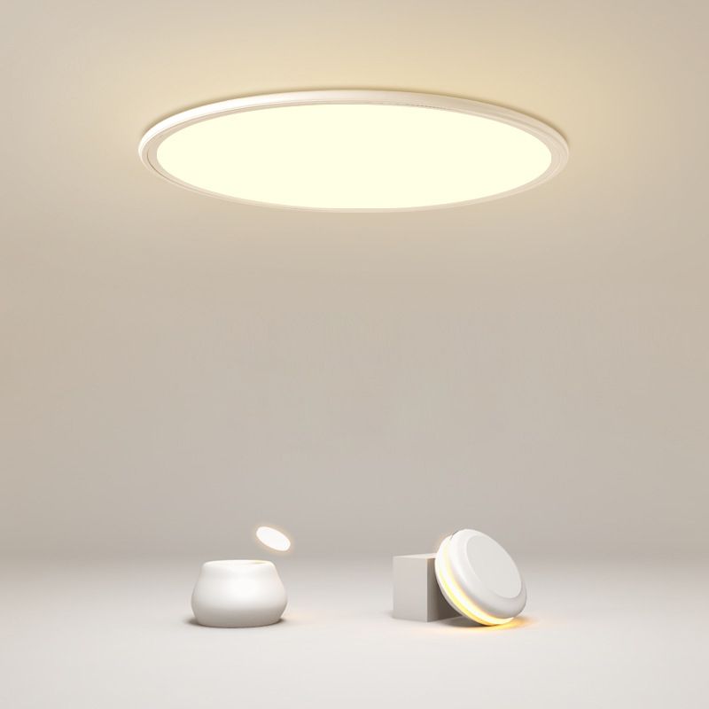 Modern Simplicity LED Ceiling Light Lacquered Aluminium Circular Flush Mount with Acrylic Shade