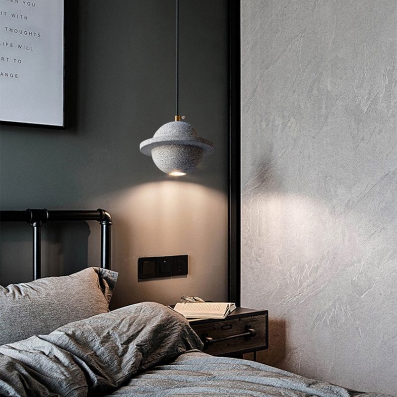 Colgante de iluminación en forma de redonda cemento moderno 1 colgante de caída de luz