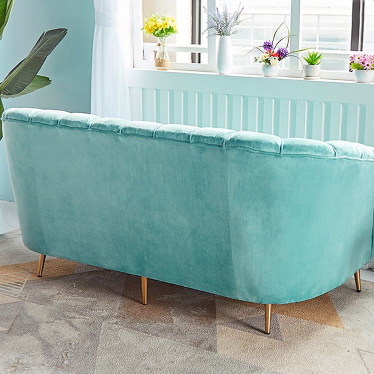 Modern 31.49" H Sewn Pillow Back Slope Arm Sofa for Apartment