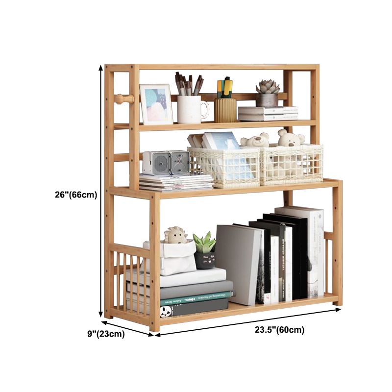 Bamboo Shelf Bookcase Natural Open Back Bookcase for Study Room