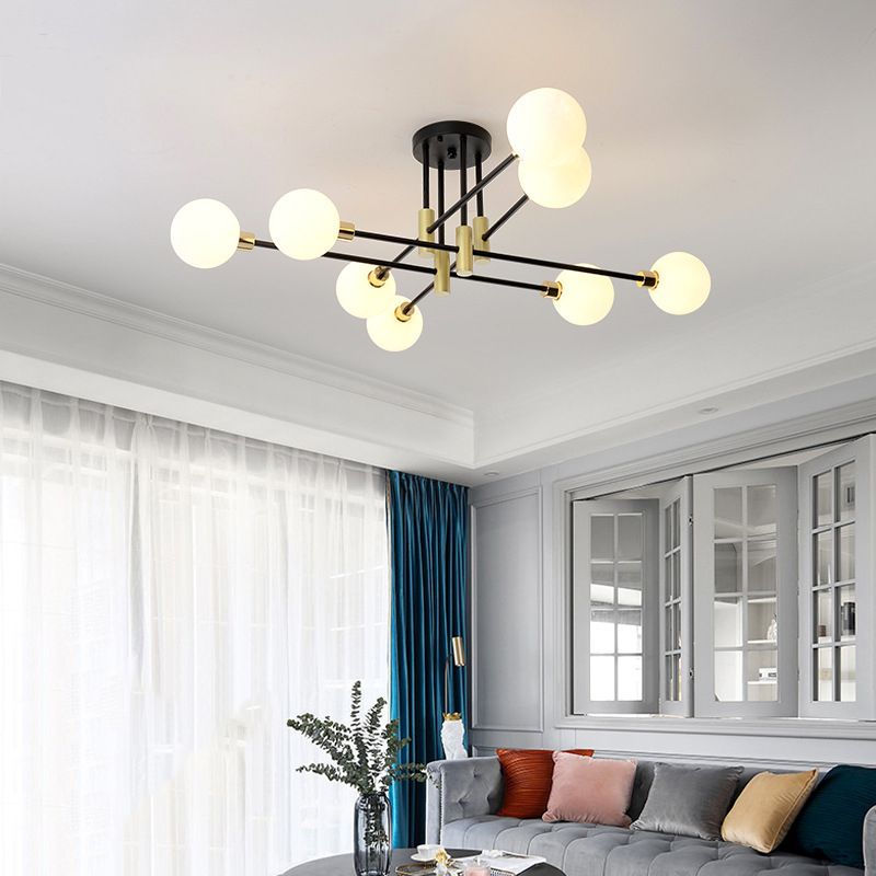 Glass Sputnik Shape Flush Ceiling Light Modern Multi Lights Flush Light Fixtures
