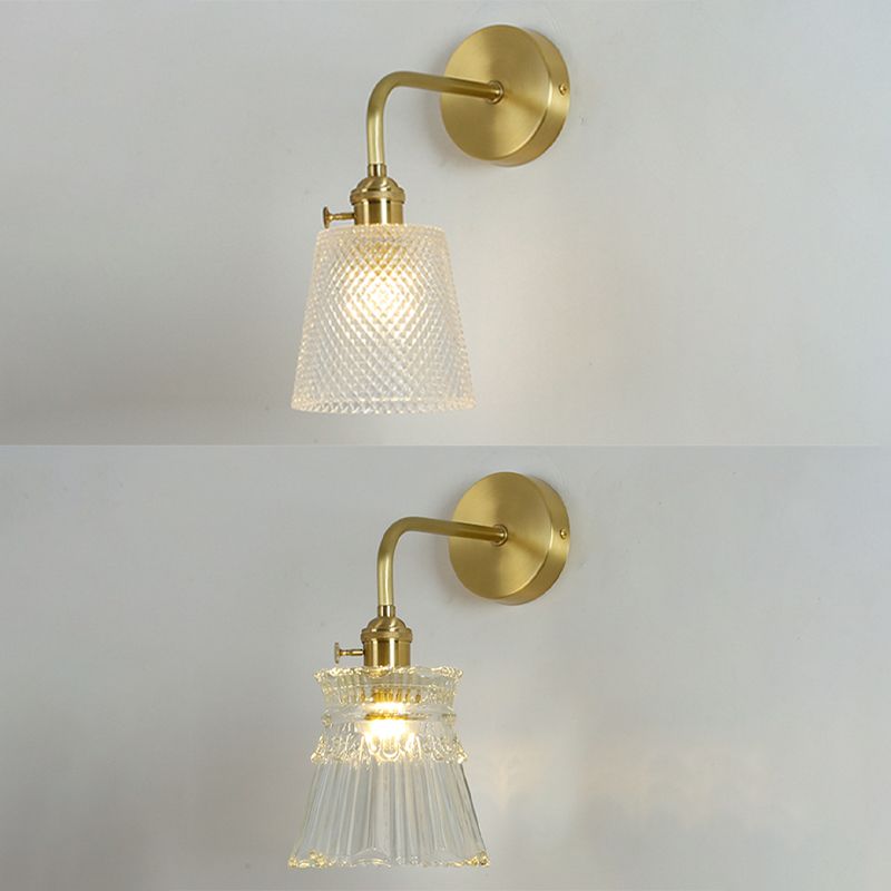 Geometrische Glas Wandleuchte moderne Stil 1 Lichtwandhalterung Leuchte in Gold