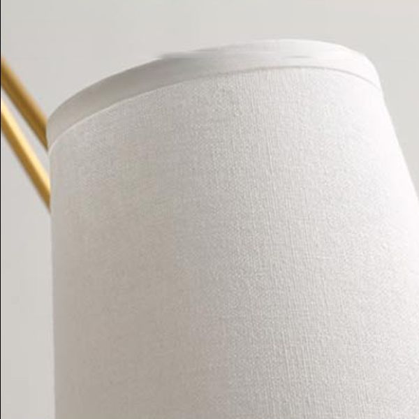 Lustre de lustre vertical américain lustre de plafond en métal avec ombre en tissu