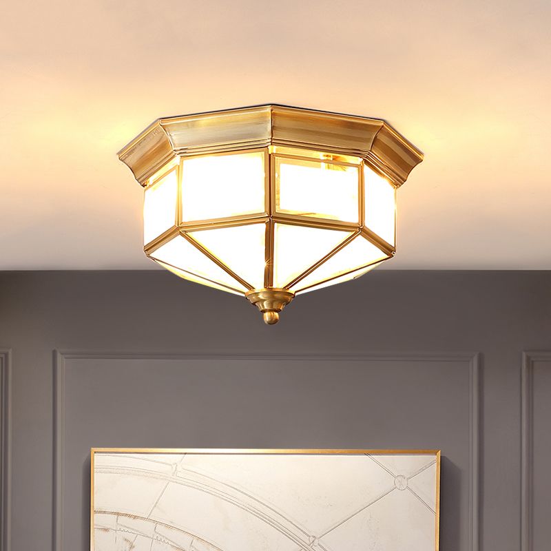 Dispositivo de fijación del techo interior de cobre de la colonia de lámparas de techo geométrico de vidrio esmerilado