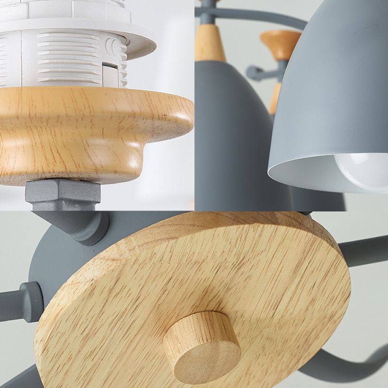 Zeitgenössischer Kegel Kronleuchter Anhänger Leuchtmetall 3/6/8 Lichter hängen Deckenleucht