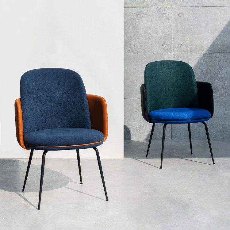 Matte Finish Dining Chair Designer Style Room Solid Back Arm Chair