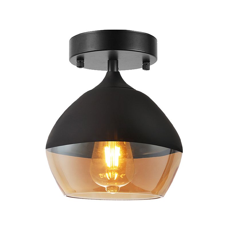 Modern Ceiling Light Minimalist Glass Flush Mount Light Fixture for Bedroom