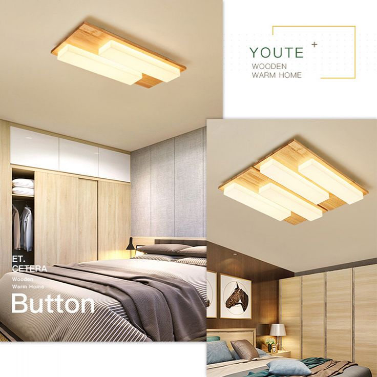 Indoor Rechteckige Flush Mount Light Japanische Stil Ultra-dünne Flush Deckenleuchte