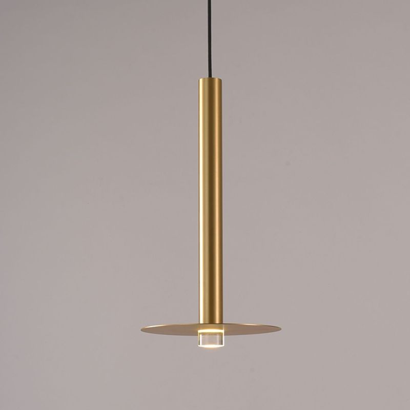 Gouden afwerking lineaire ophanging licht postmodern 1 lamp metalen hanger voor eetkamer