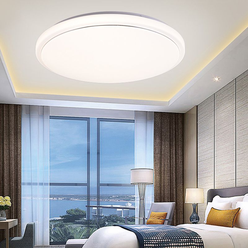 Plafonnier LED de forme ronde en fer moderne, 1 lumière, encastré pour salon et chambre à coucher