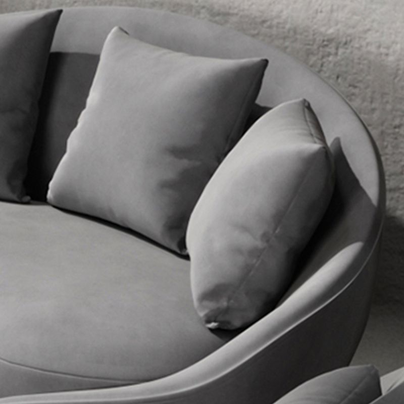 Sloped Arm Sofa Velvet Curved Sofa for Living Room, Apartment