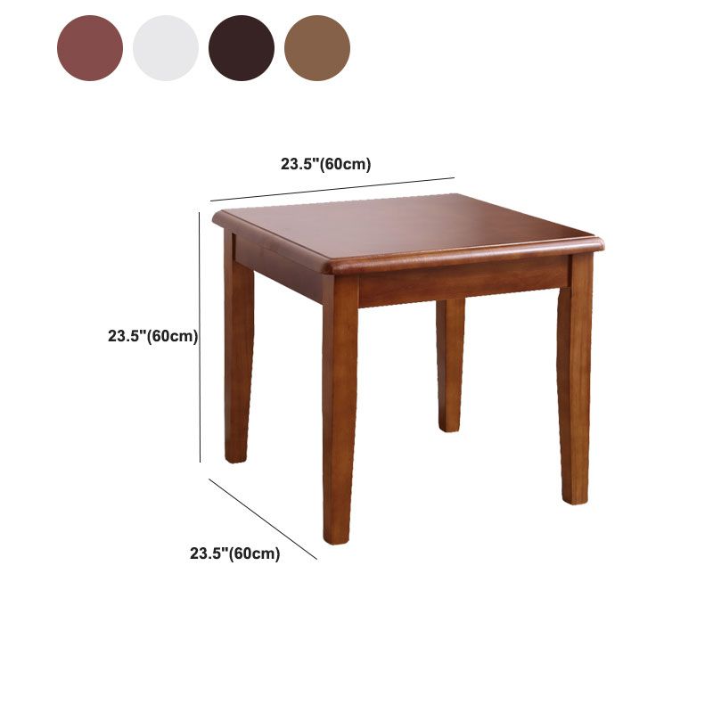 Solid Wood Square Top Side Table 23.6" Tall 4 Legs End Table