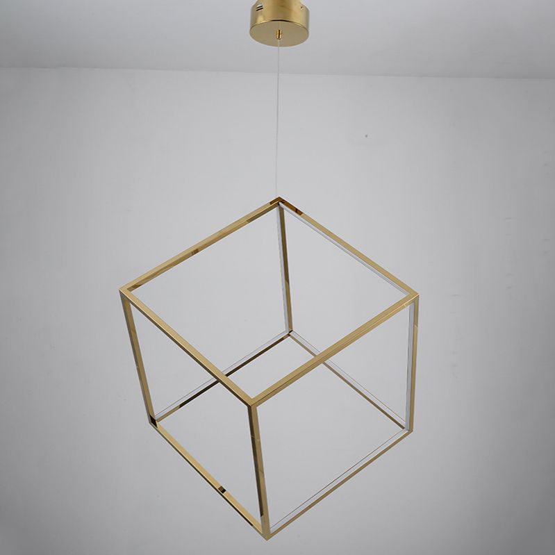 Lampe à suspension géométrique nordique Aluminium Salon LED Pendard Lightture en or