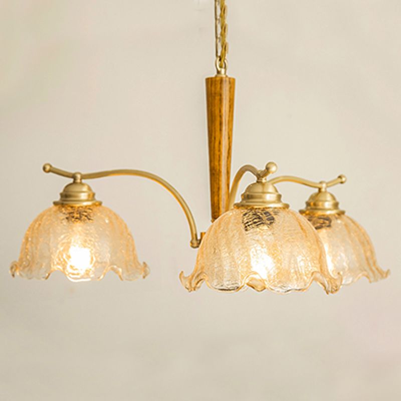Moderni cupola lampadario del lampadario a pendente in vetro in oro