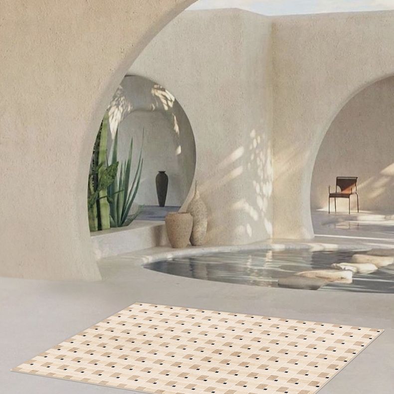 Modern Home Decoration Carpet Checkered Pattern Area Rug Polyester Non-Slip Backing Indoor Carpet