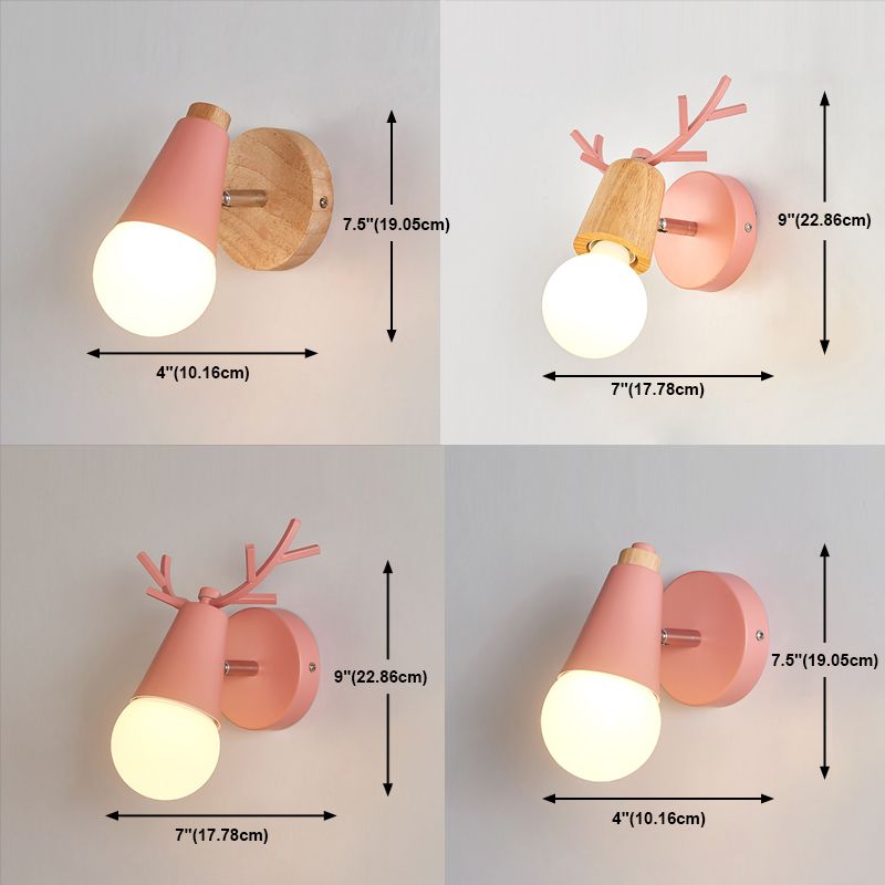 Nordic Metal Wall Light Colorful Single Light Wall Sconce for Living Room