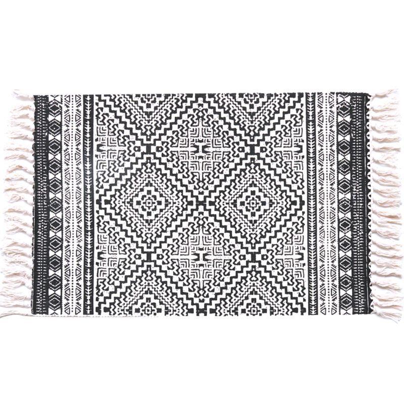 Casual Bohemian Rug Multicolored Geometric Carpet Pet Friendly Rug for Great Room