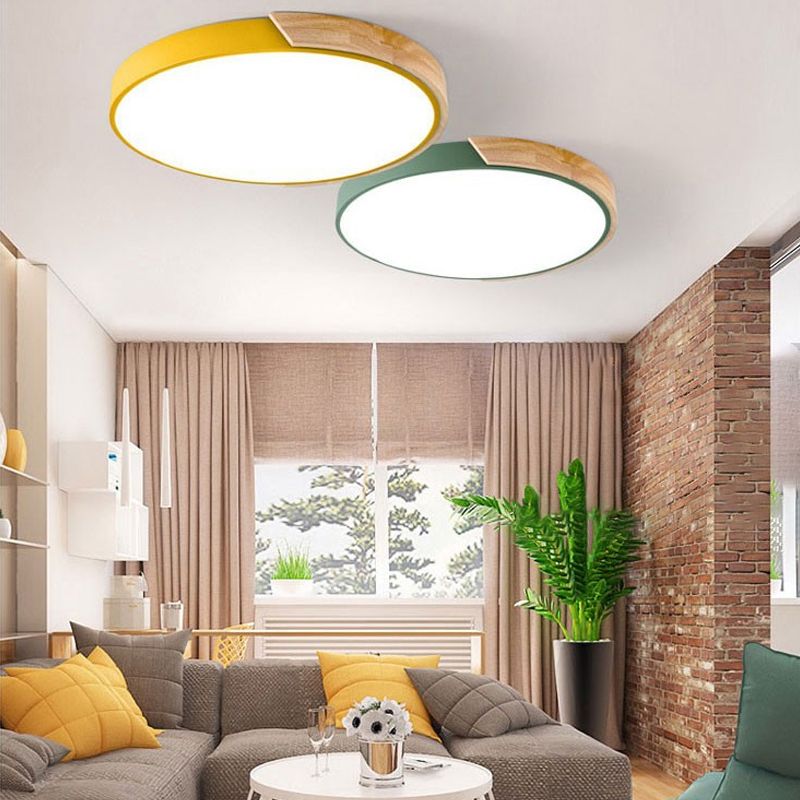 Macaron Loft Circle Plafonnier LED en acrylique pour la maternelle