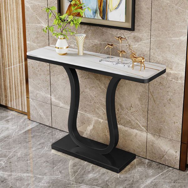 Slate 31.5"H Top Table with Pedestal Base Console Table for Hallway