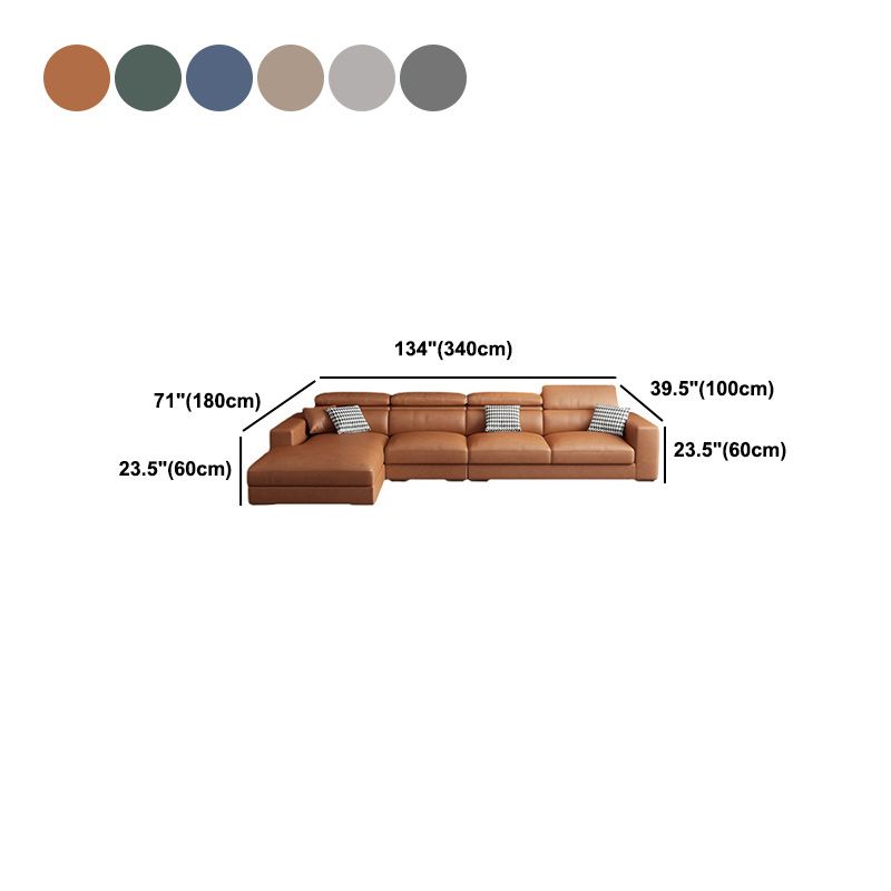 Contemporary L-Shape Sectional Cushion Back Adjustable Sectional