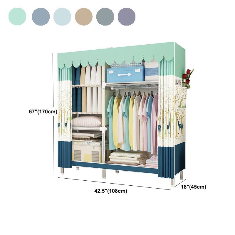 Contemporary Style Wardrobe Armoire Bedroom Armoire with Leg and Shelves