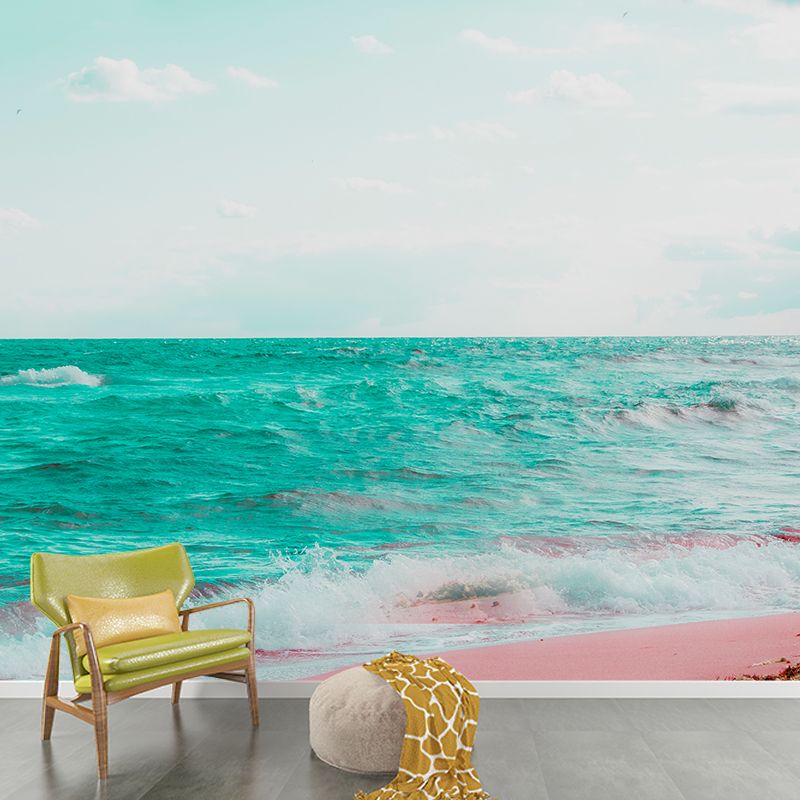 Sand of Beach View Mural Customized Modern Wall Covering for Sleeping Room