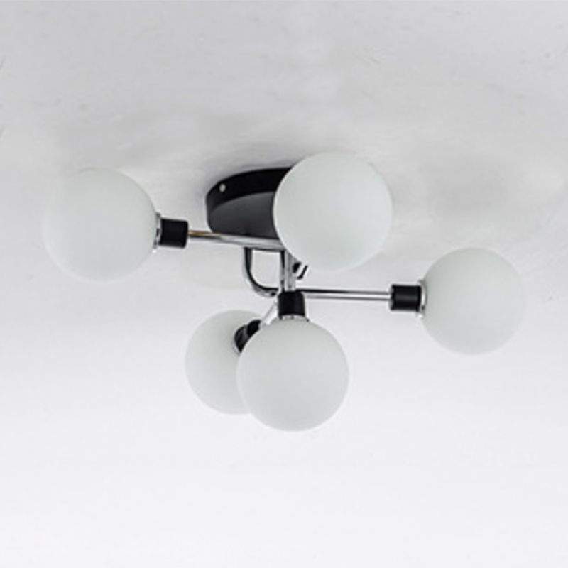 Forma de bola de vidrio al ras del techo de techo moderna luces múltiples iluminación de montaje al ras de color