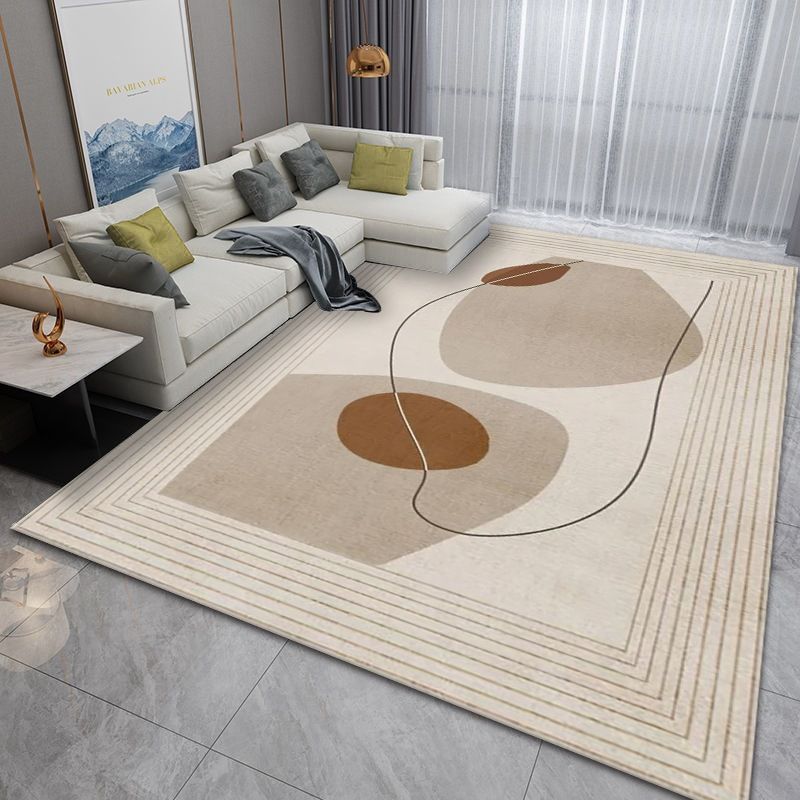 Chic Geometric Pattern Rug Black Modern Carpet Anti-Slip Washable Area Rug for Home Decor