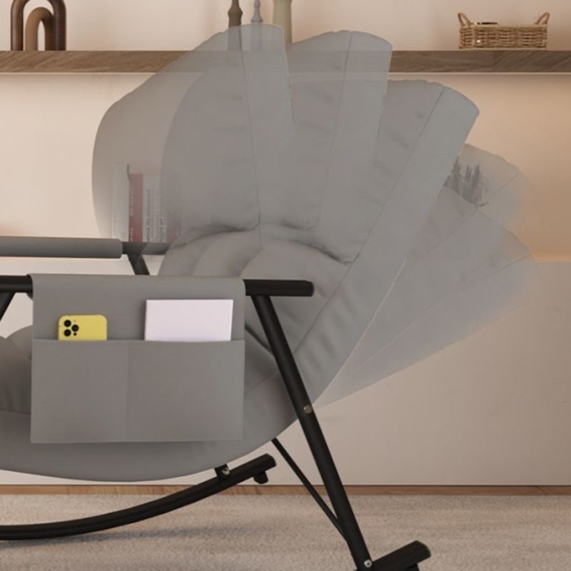 Modern Style Cushions Rocker Chair Spindle Rocker Chair with Metal Frame