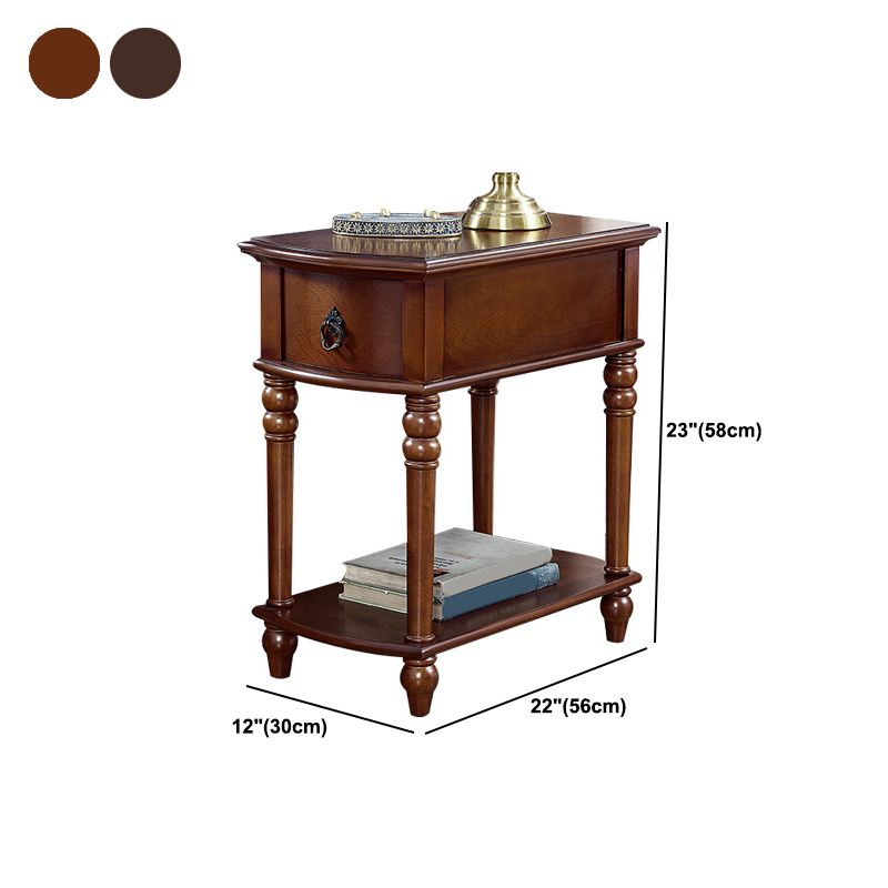 22.8" Tall 4 Legs End Table Contemporary Rectangular Side Table