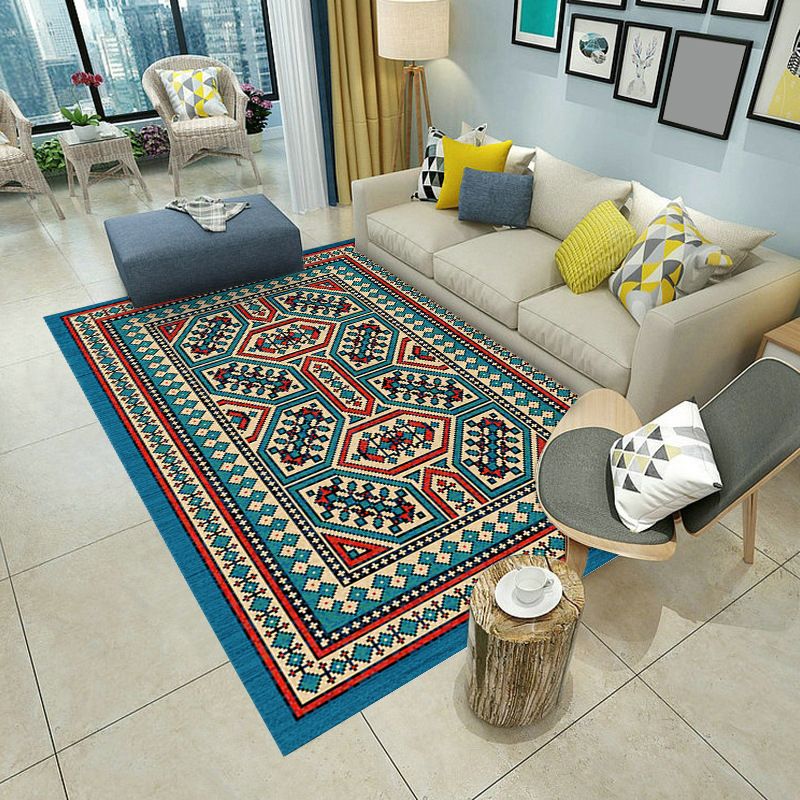 Light Yellow Bohemia Carpet Polyester Graphic Carpet Washable Carpet for Drawing Room