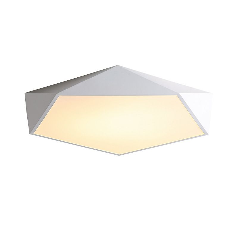 LED Bedroom Flush Mount Lighting Minimalist Style Flush Mount Light Fixture with Geometric Metal Shade