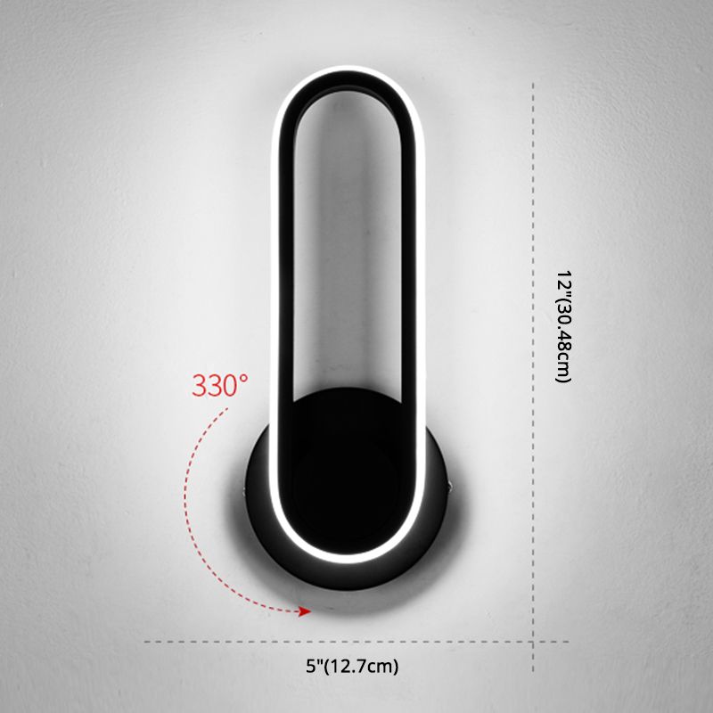 Silica Gel LED Rotable Pared Spliqu en estilo creativo moderno de hierro forjado Luz de pared oblonga para espacios interiores