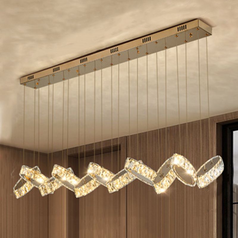 Luces colgantes contemporáneos accesorios de colgantes lineales Cristal para la isla de cocina