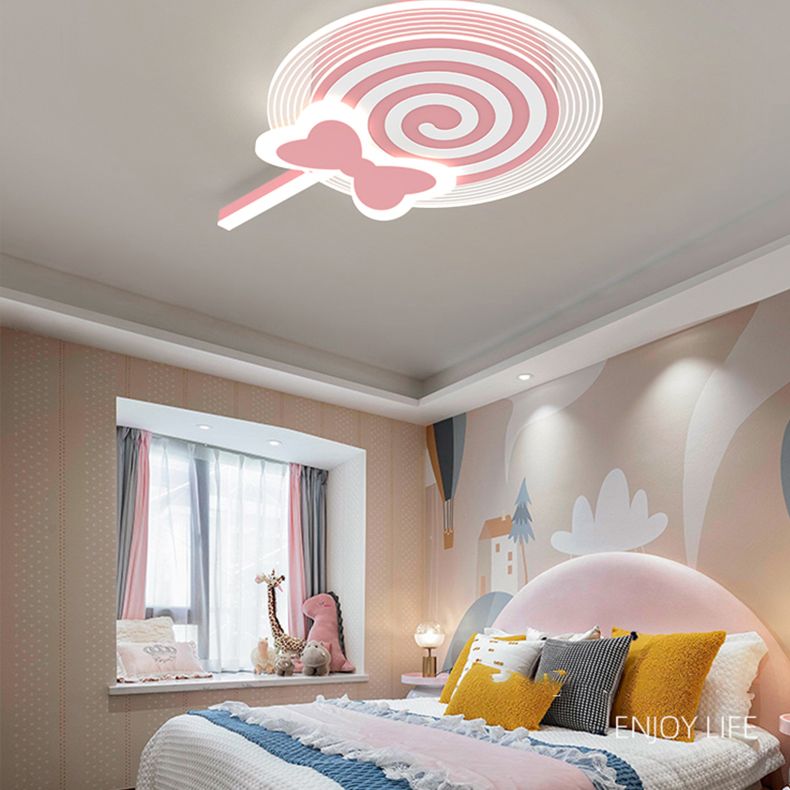 Metall Flush Mount Cartoon Schlafzimmer LED -Deckenleuchte mit 2 Lichtern