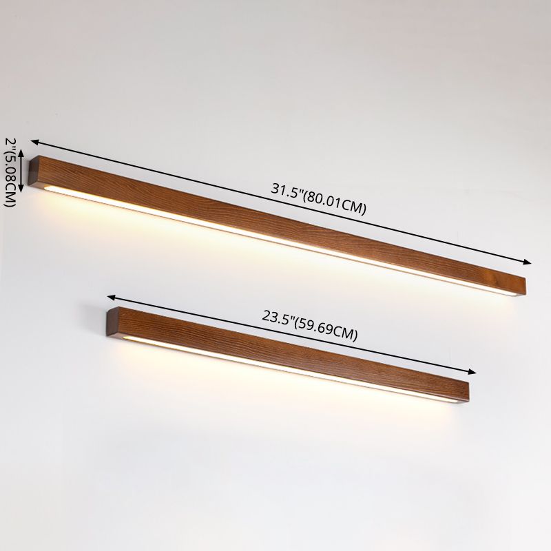 Linear Wooden Flush Mount Wall Lamp Nordic LED Wall Light Fixture for Living Room