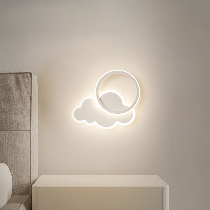 Single White Modernism Wall Mounted Sconce LED Statement Wall Light for Bedroom
