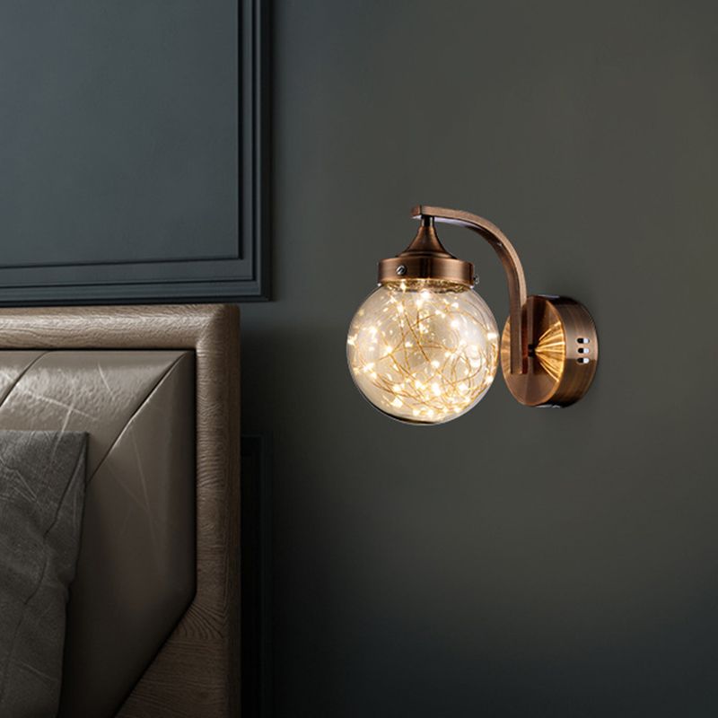 Creative Wall Sconce Spherical Shape Creative Star Lamp Warm Light for Bedroom
