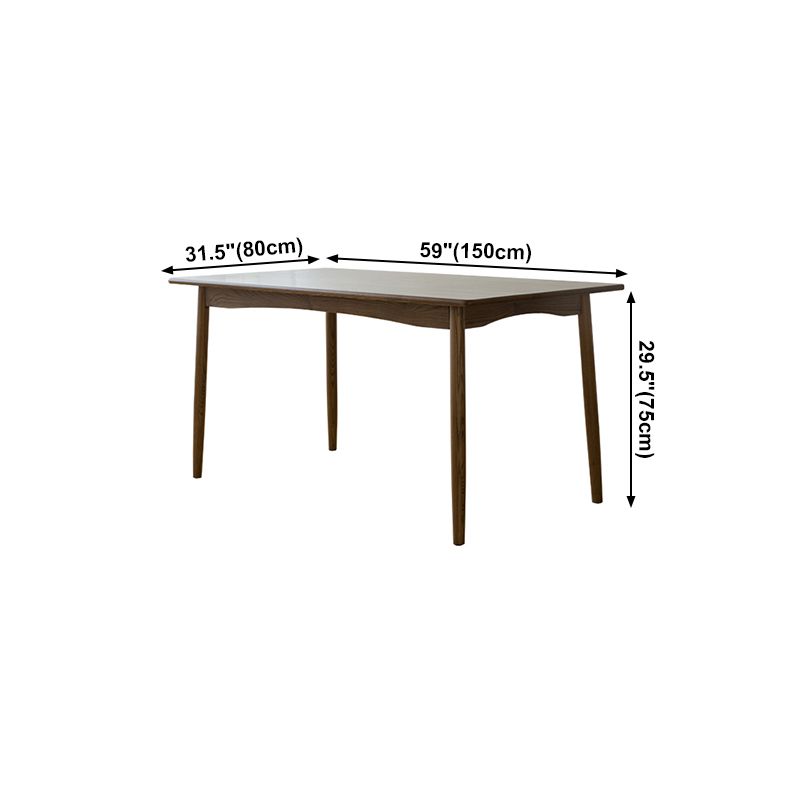 Modern Ash Wood Table in Walnut for Restaurant Rectangle Dining Table with 4 Legs