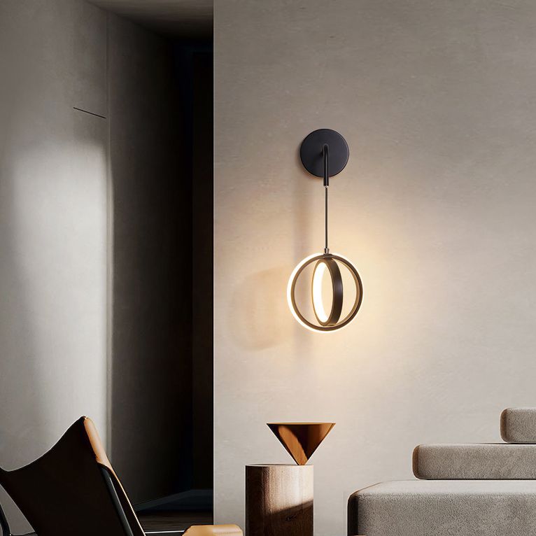 Metal Geometric Wall Light Fixture Minimalist-Style LED Wall Mounted Light Fixture