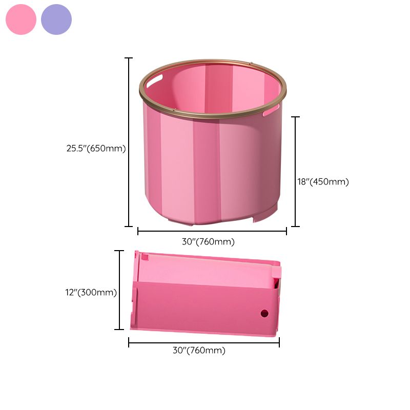 Plastic Round Foldable Bath Tub Soaking Freestanding Bathtub for Bathroom