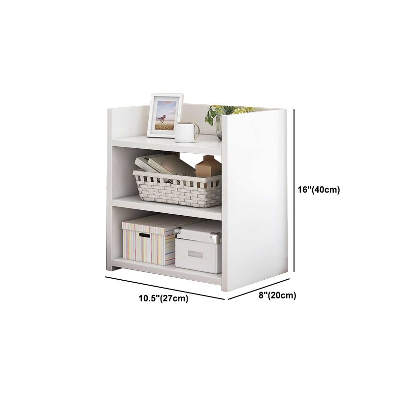 15.7" /18.8" Tall Wooden Nightstand Modern Night Stand with Shelves