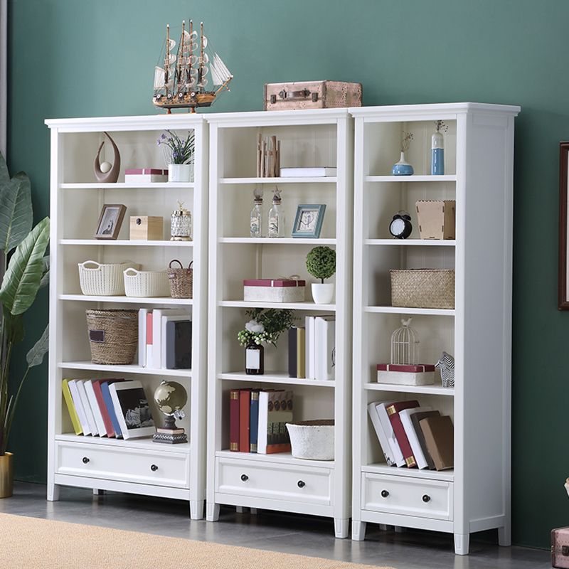 Modern Closed Back Standard Bookshelf Wooden Bookcase with Shelves for Study Room