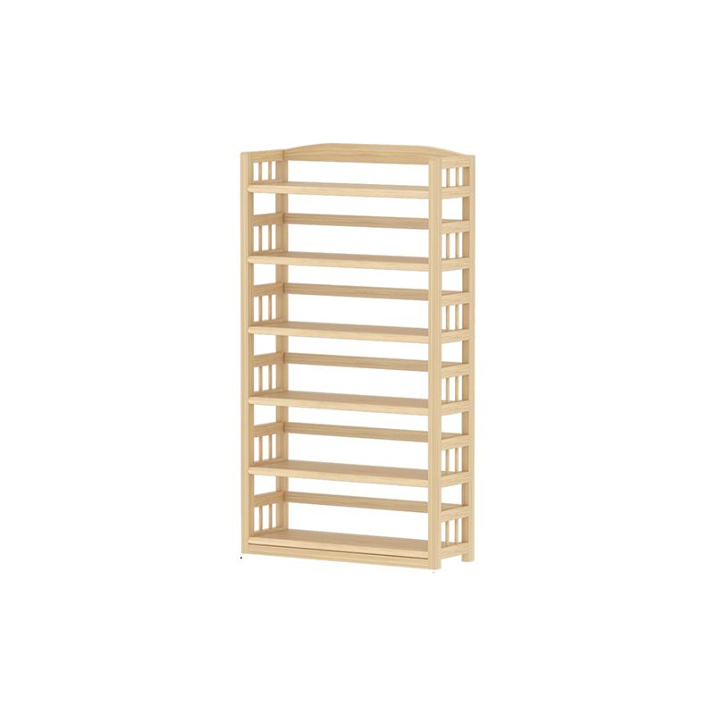 Contemporary Pine Shelf Bookcase Standard Natural Open Bookcase