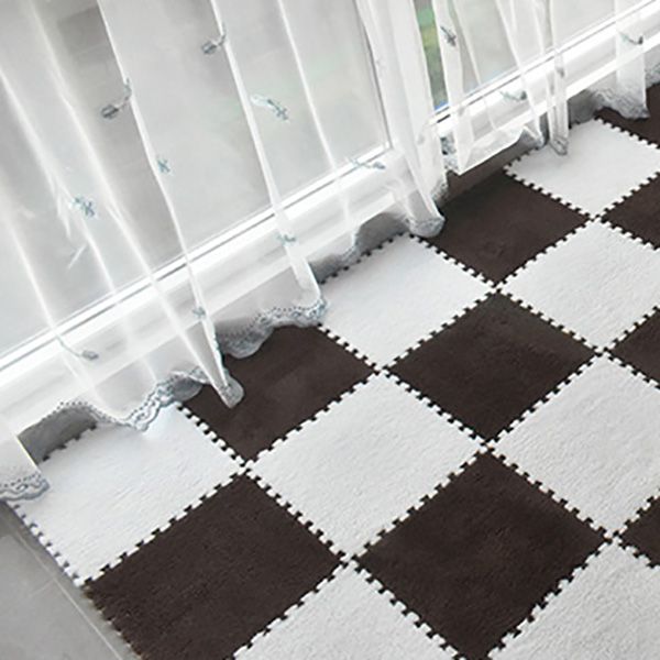 Modern Carpet Tiles Interlocking Square Color Block Stain Resistant Carpet Tiles