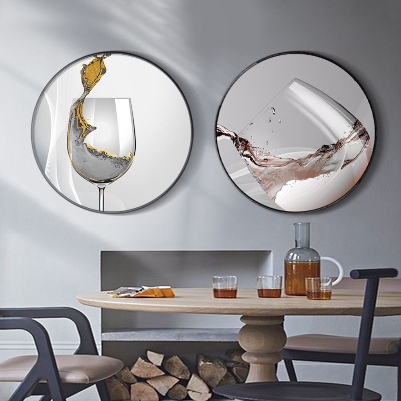 Peinture sur verre à vin moderne, toile texturée, couleur douce, décor artistique mural pour chambre d'amis