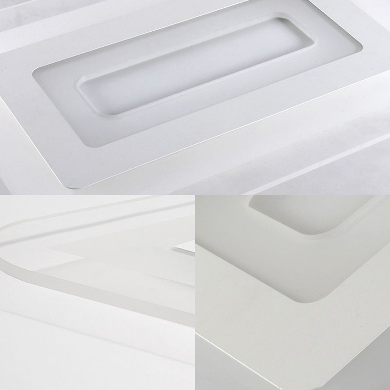 23"/31"/47" Brede Dunne Acryl Flush Mount Licht Eenvoudige LED Witte Plafondlamp in Warm/Wit Licht