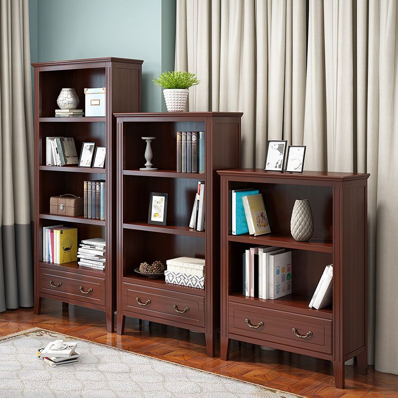 Closed Back Wooden Bookshelf Nordic Study Room Storage Standard Bookcase